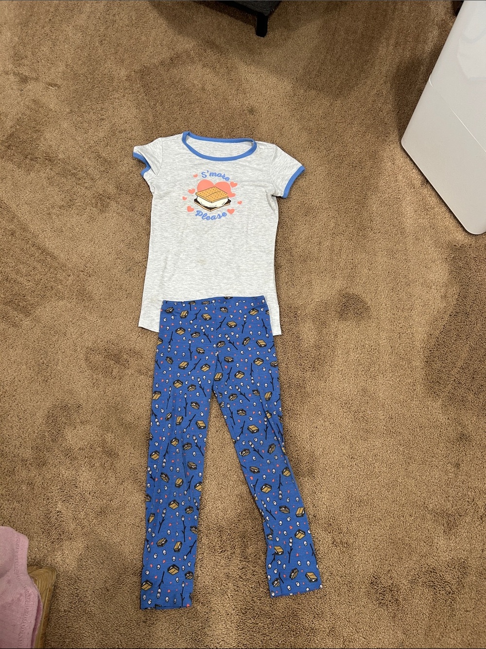 American Girl Gray & Bright Blue S'mores Graphic Pajama Set